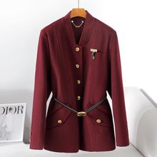 少量服饰2025秋冬新款15羊绒中长款立领双面呢大衣收腰显瘦外套女