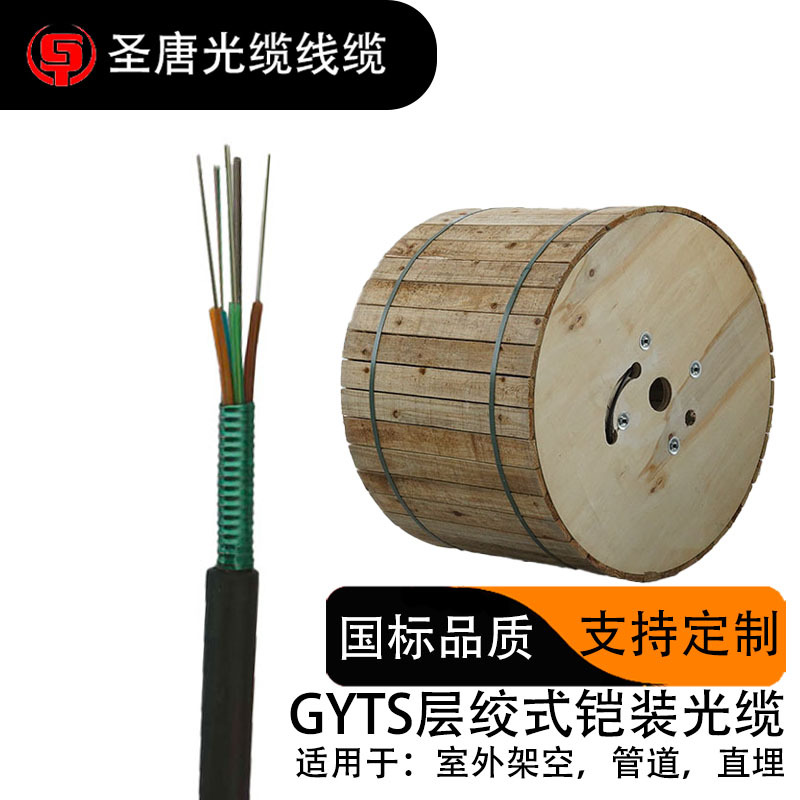 电信级室外成品铠装光缆单模GYTS户外光纤线4芯8芯室外24芯光缆