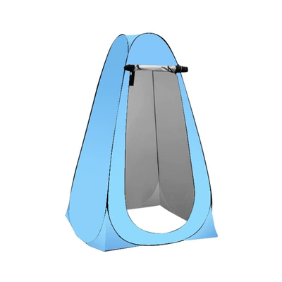 toilet, quick-open and portable, Avtomobil dam çadırları - 54mm-thickened-bracket-export-quality-sky-blue-polyester-silver-coated-fabric-14m-window