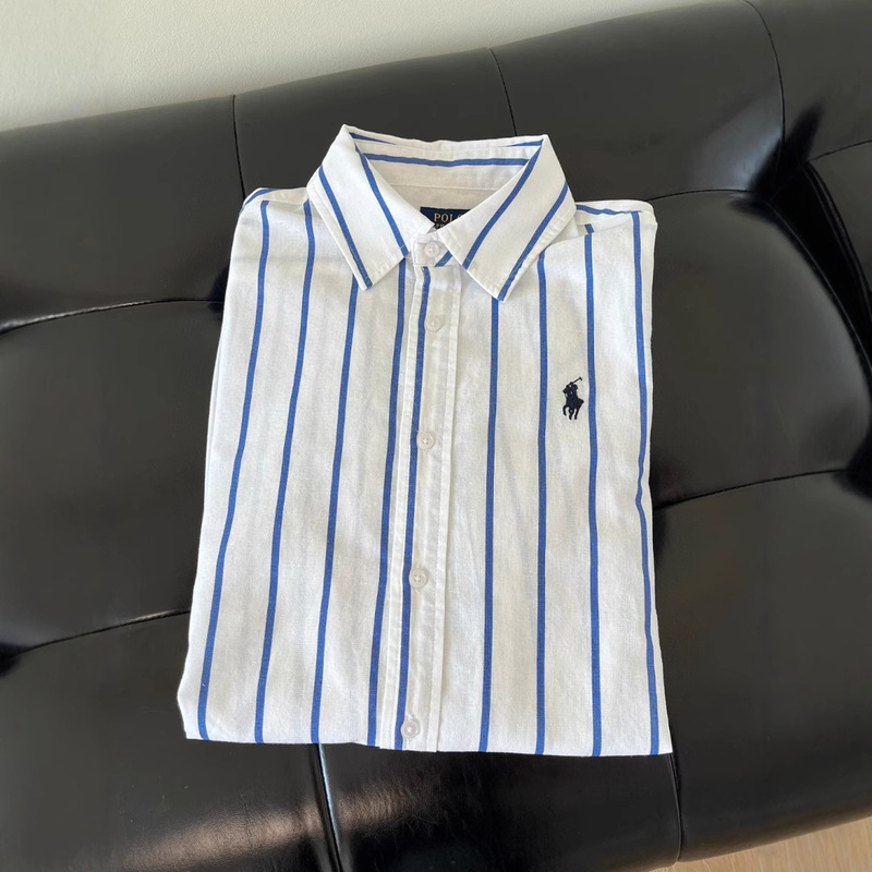 High-End Version~Old Money Style 100% Linen Rl Embroidered Shirt, Versatile Ol Commuter Slim-Fit Shirt High-End Version~Old Money Style 100% Linen Rl Embroidered Shirt, Versatile Ol Commuter Slim-Fit Shirt
