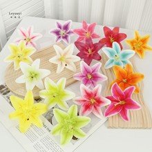 乐优艺3D打印胶片百合花朵高度仿真花婚庆场景布置民族头饰制作