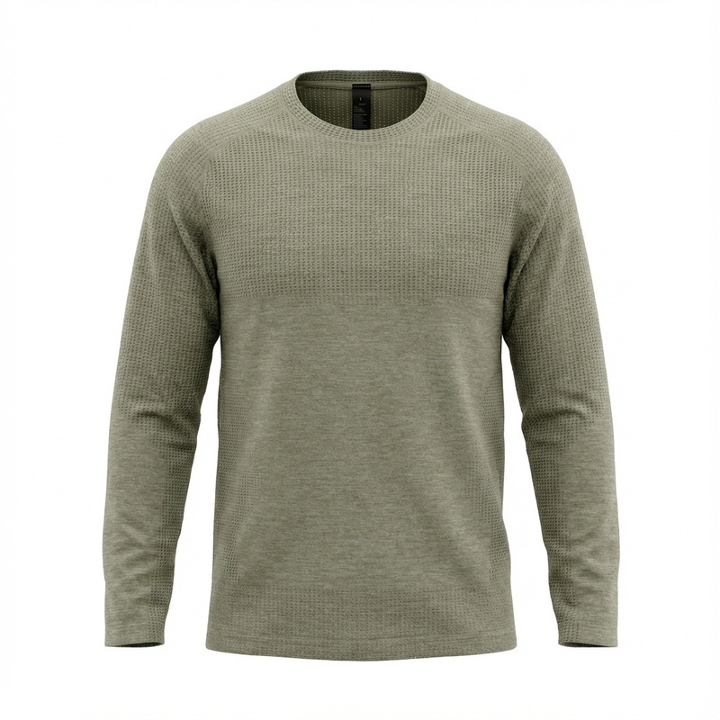 Sports Elastic Quick-Drying Small Neckline Mvt Long-Sleeved T-Shirt Men's Fitness Outdoor Long-Sleeved T-Shirt