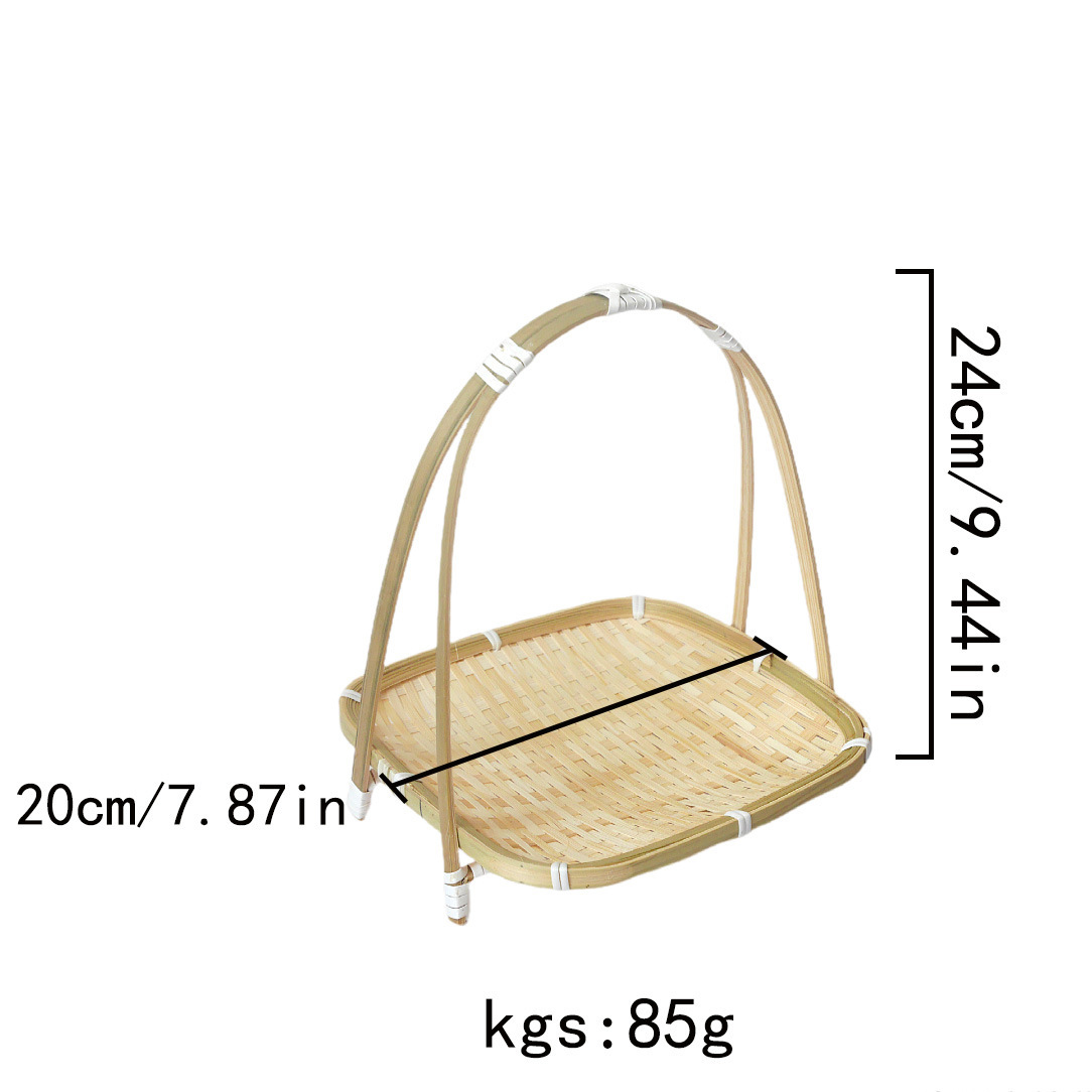 Seleccione estrictamente bambú trenzado canasta ornamentada multicapa rack refrescos de mano bandeja de bocadillos bandeja de cestas de frutas olla caliente