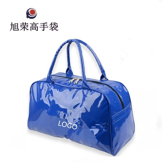 厂家定制漆皮PU亮皮手提运动健身包出差旅行便携大容量日常收纳包