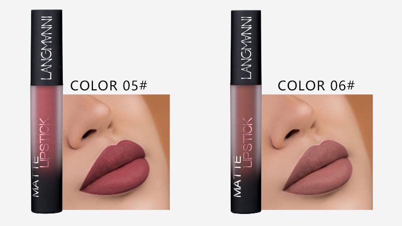 Langmanni Non-stick Cup matte Lip Gloss Set Liquid lipstick Item Picture