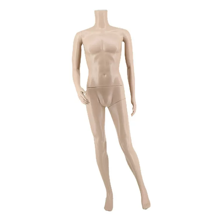 厂家直销塑料服装模特全身人体无头肤色标准身材男模服装展示道具