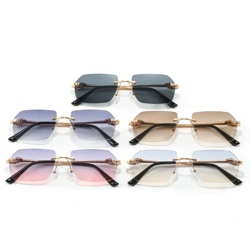 2024 New Frameless 8053 Men's Sunglasses Outdoor Driving Polygonal Sunglasses Wholesale Sunglasses