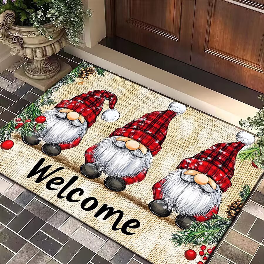 Cross-border Temu dropshipping Christmas series cartoon doormats for home entrance, easy to clean and dirt-resistant, available for wholesale