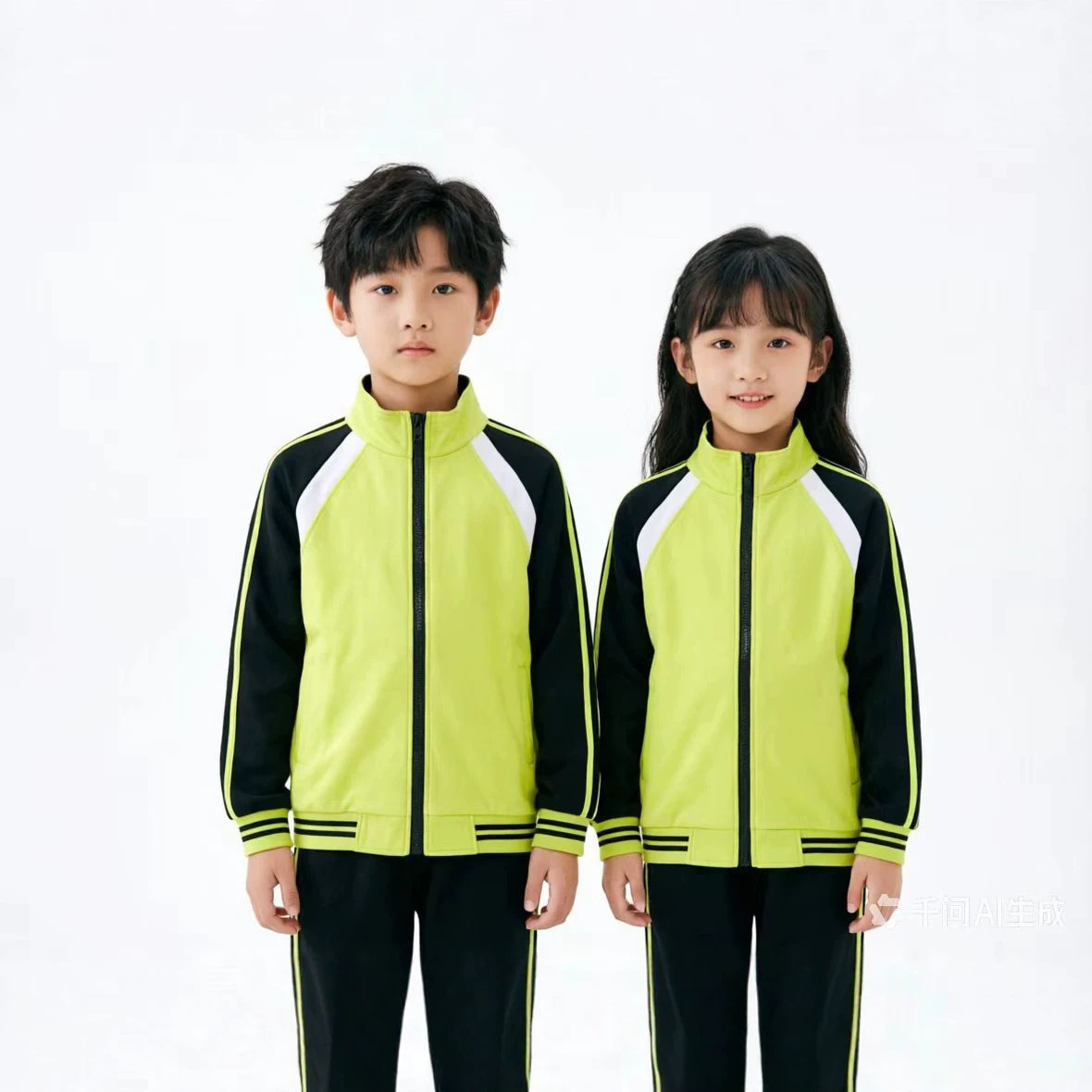 Elementary school spring and autumn school uniforms, fruit green class uniforms, sports day and graduation outfits, casual wear for male and female students