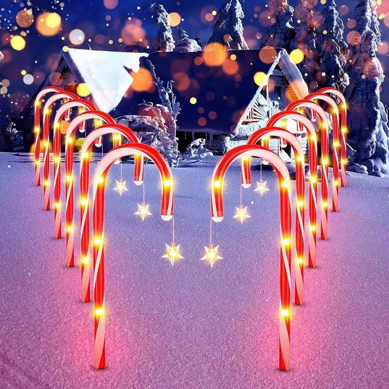 売れ筋LEDソーラークリスマスライト、五芒星、雪の結晶、庭、屋外、フェスティバル、芝生、地面に差し込むライト、装飾用ライト|undefined