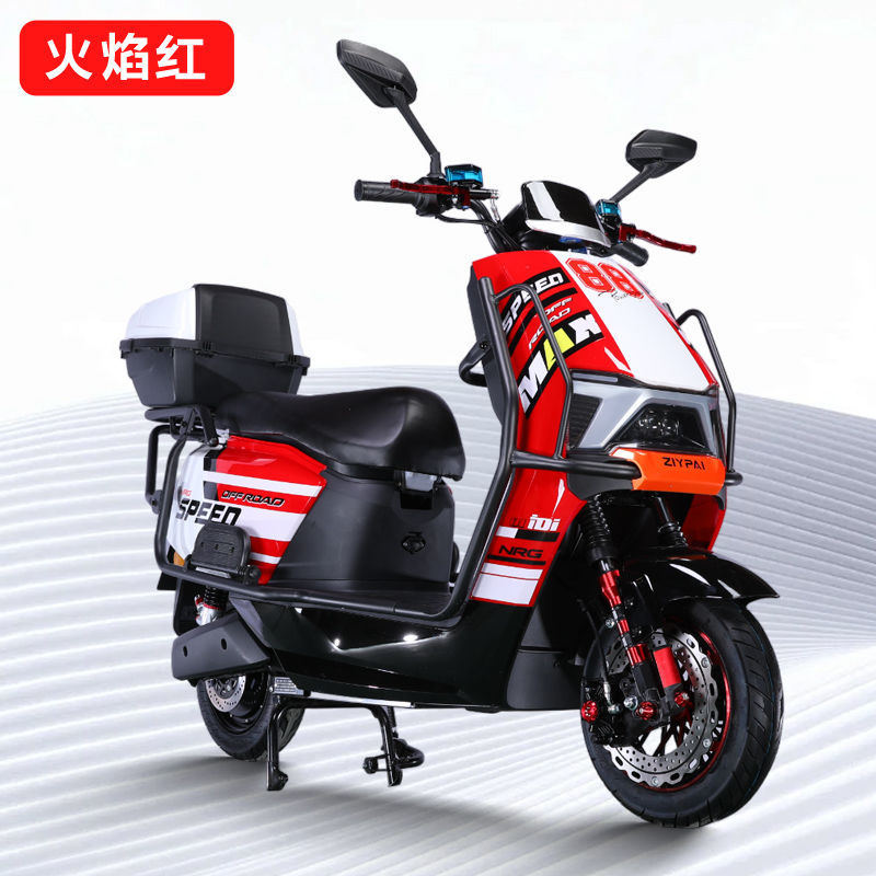 플레임 레드 스포츠 버전--60V 5개의 대형 블랙 골드 그래핀 배터리-22Ah 듀얼 디스크 브레이크 1500와트 배터리 수명 킹