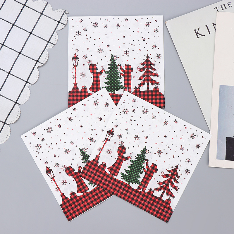 Christmas Festival Christmas Nordic Style Cute Christmas Tree Native Wood Pulp Tableware