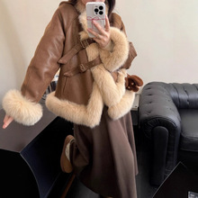 “法式千金”整皮狐狸毛皮草外套女2025新款鹅绒服真毛毛大衣冬季