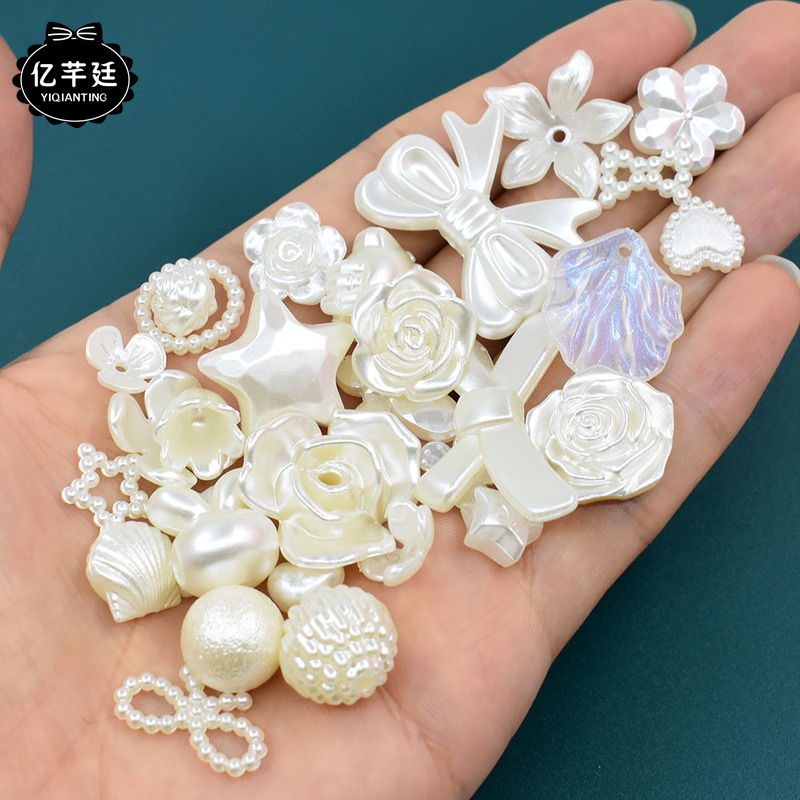 混装巴洛克玫瑰花仿珍珠蝴蝶结少女配件奶油胶手机壳diy手工材料|ru