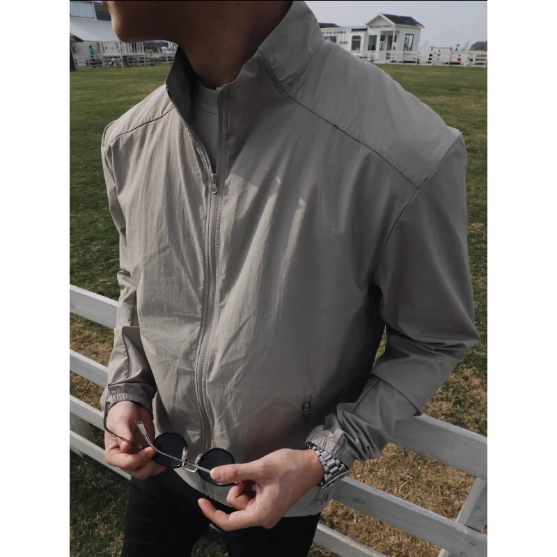 Gtla American Stand-Up Collar Sun Protection Clothing Men's Summer Upf50+ Lightweight Mountaineering Jacket Quick-Drying Cycling Sun Protection Jacket