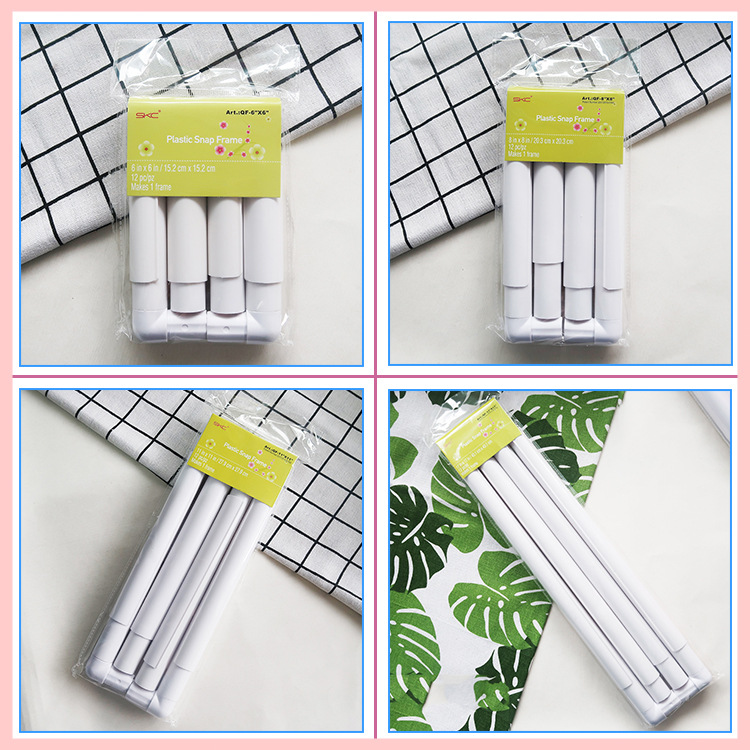 SKC blanco clip bordado estiramiento Cruz puntada cuadrado estiramiento DIY bordado estiramiento cuadrado bordado marco 5 tamaños