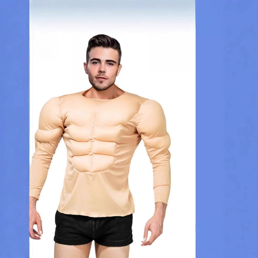 Трансграничный Хэллоуин для взрослых мышц наряд мужская футболка Хэллоуин ролевая игра Трансграничные поддельные пресс футболки смешные