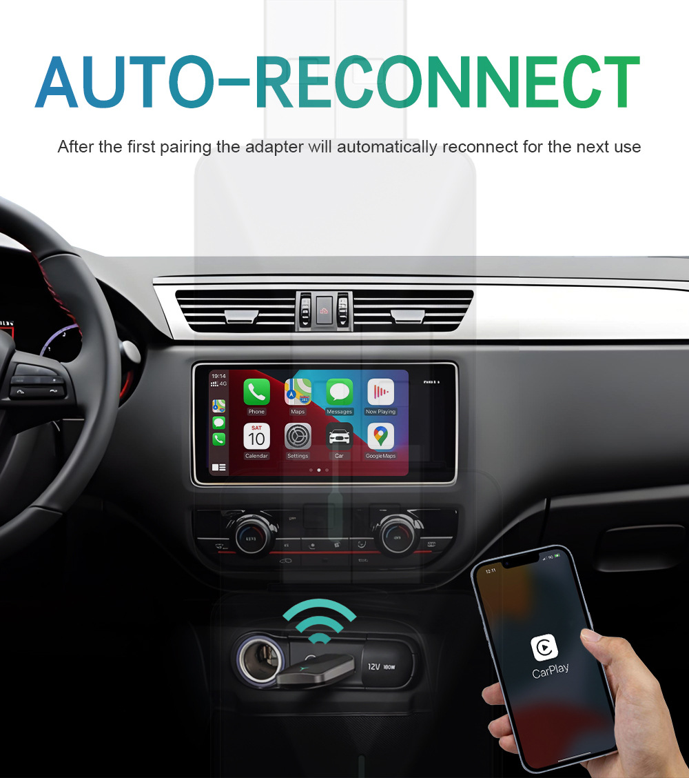 Cross-Border Wireless Carplay/Android Auto Box Suitable for Original Car Wired-To-Wireless Adapters