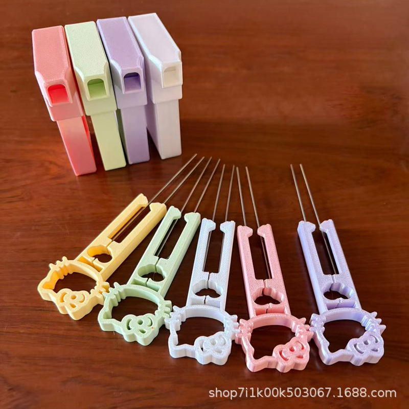 2.6mm Bead Tool Set New Model Kt Cat Design, Includes Storage, Bead Scoop, Bead Needle, Double Needle, Smooth and Non-Stuck, Two-In-One
