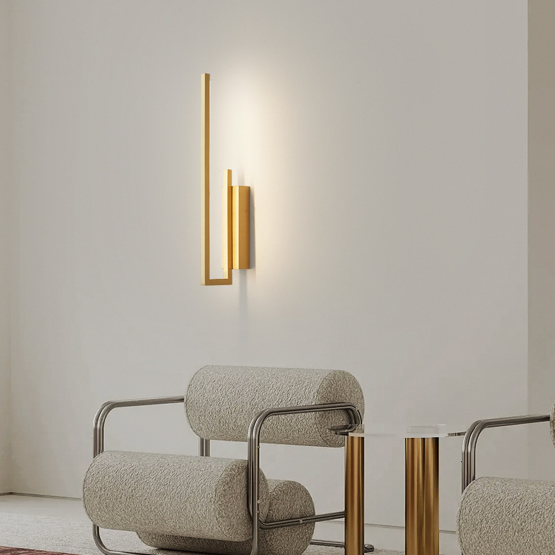 Pasillo iluminación de pared ambiente pasillo dormitorio arte de bronce alta iluminación de sala de estar personalidad fondo de cabecera de cama de fondo completo pared eléctrica