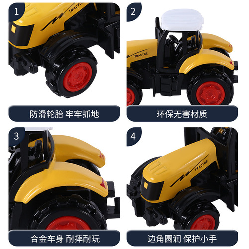 Children's toy car alloy coasting tractor farmer car simulation wood transport truck boy gift