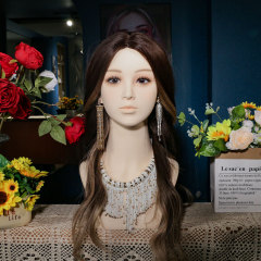 新款cos化妆美女模特头 肤色假发头模 双肩耳环项链支架Mannequin