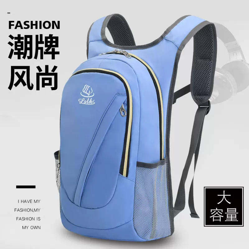 跨境骑行双肩包新款潮流轻便户外运动登山包尼龙印花男士登山背包