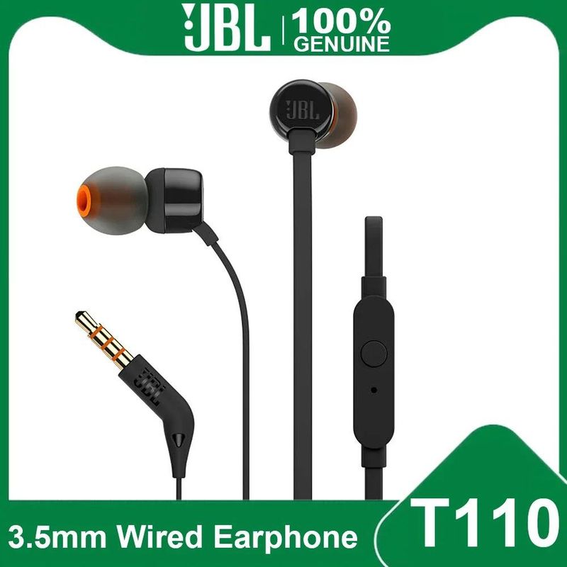 Suitable for JBLT110 in-ear headphones stereo sports game computer headphones mobile phone wired headphones