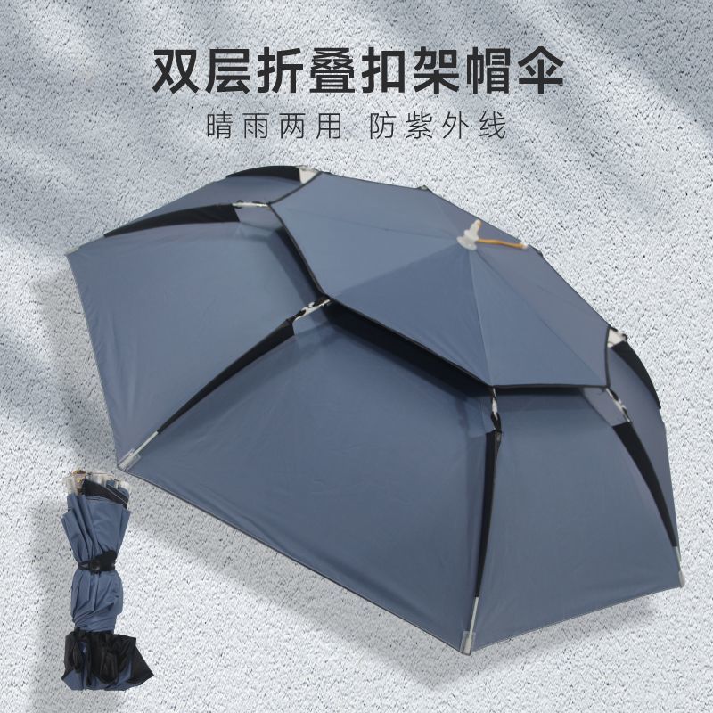 New head-mounted fishing umbrella hat, sun protection, UV protection, outdoor sunshade head umbrella, adult rain or shine umbrella hat