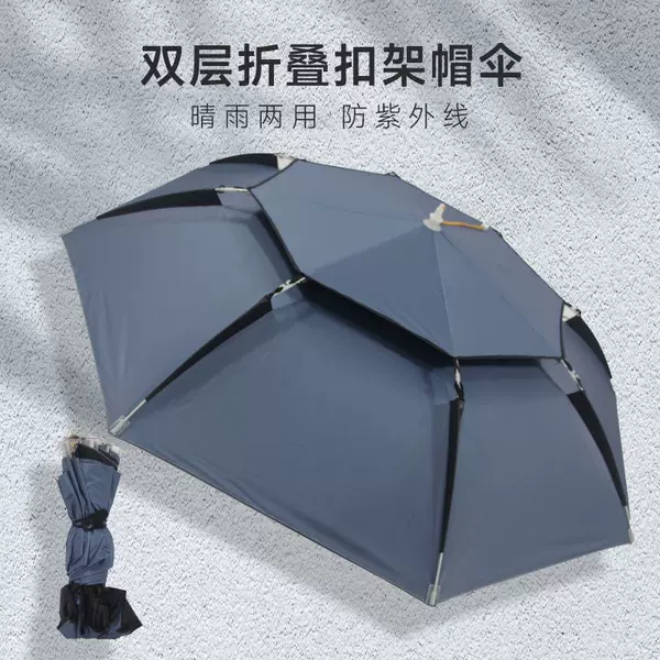 New head-mounted fishing umbrella hat, sun protection, UV protection, outdoor sunshade head umbrella, adult rain or shine umbrella hat