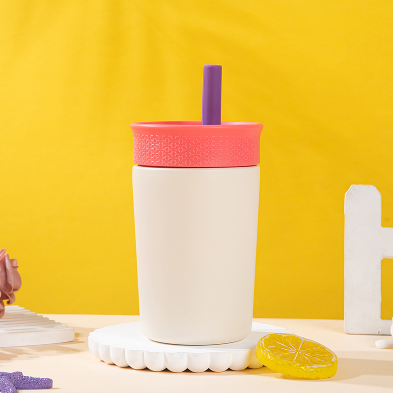 Ventas transfronterizas calientes owala con tazas de café 304 tazas de acero inoxidable de moda simple taza de aislamiento portátil taza de paja de automóvil