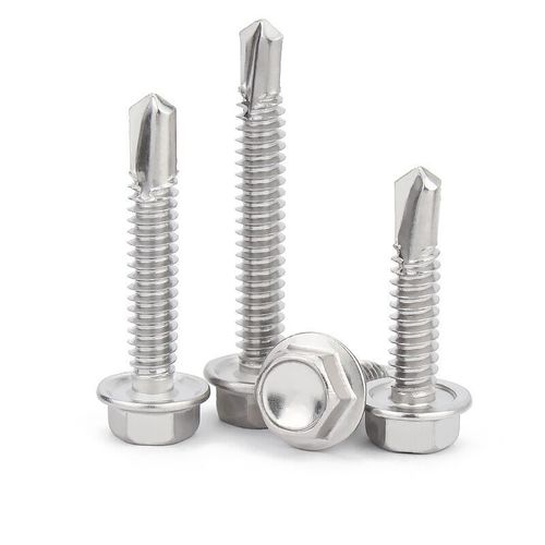 Factory direct 410 stainless steel external hexagon drill tail screw with pad self-tapping drill dovetail nail M4.2M5.5M6.3