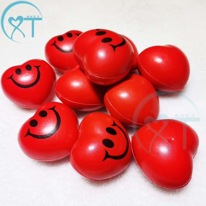 Трансграничный Эксклюзив для производителей для распаковки ПУ мяч Красная любовь в форме сердца из пенополиуретана эластичный шар вентиляционный декомпрессионный мяч оптом