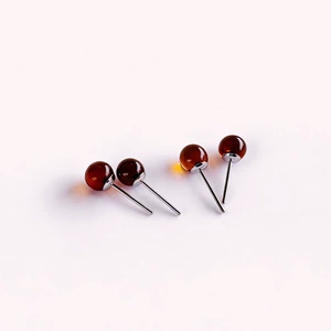 Инкрустация камня, силиконовые прозрачные универсальные серьги, 6mm, серебро 925 пробы