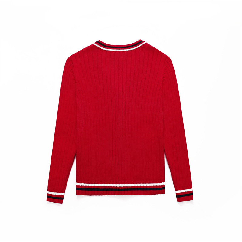 영국 스타일 학교 유니폼 스웨터 퓨어 코튼 카디건 코트 여성용 니트 긴팔 가을 및 겨울 정원 옷 대학 스타일 학생 클래스 옷