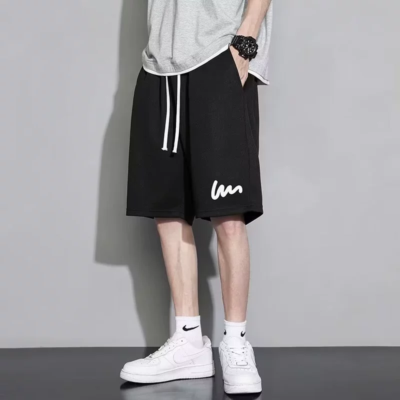 Серые повседневные шорты, мужские летние модные брендовые уличные штаны для бега, тонкие спортивные штаны для мальчиков, свободные Укороченные спортивные штаны