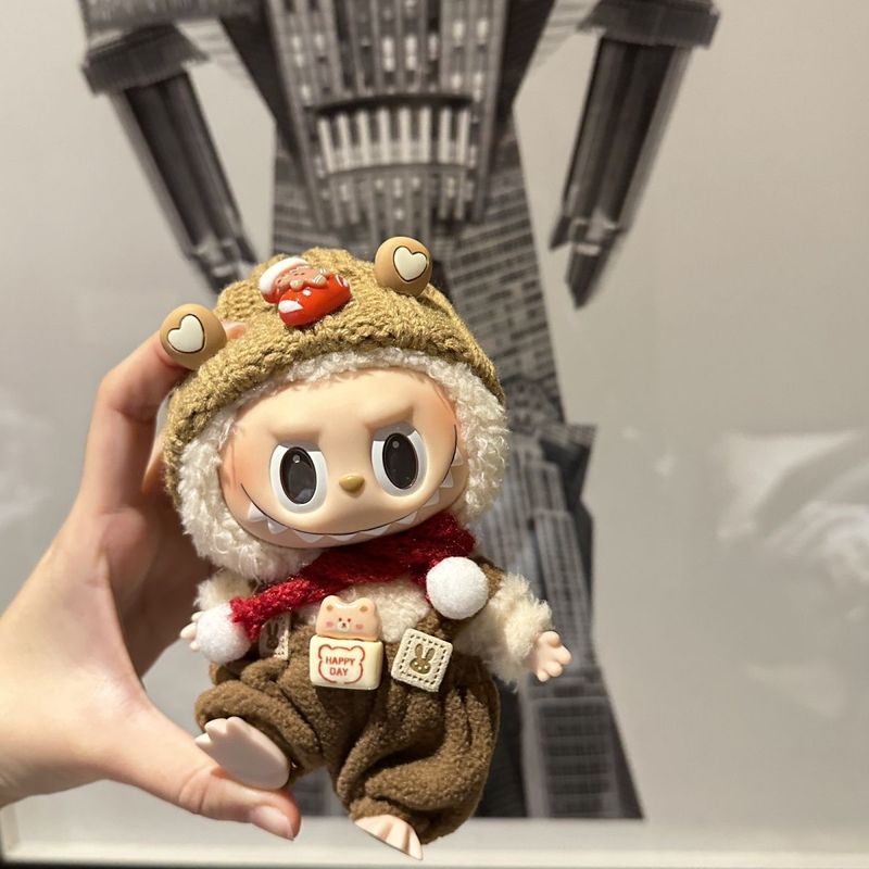 Labubu クリスマスココアコットンベビー服 15 センチメートルトレンディバブルマート 10 センチメートルラブブかわいい 20 オーバーオール|undefined