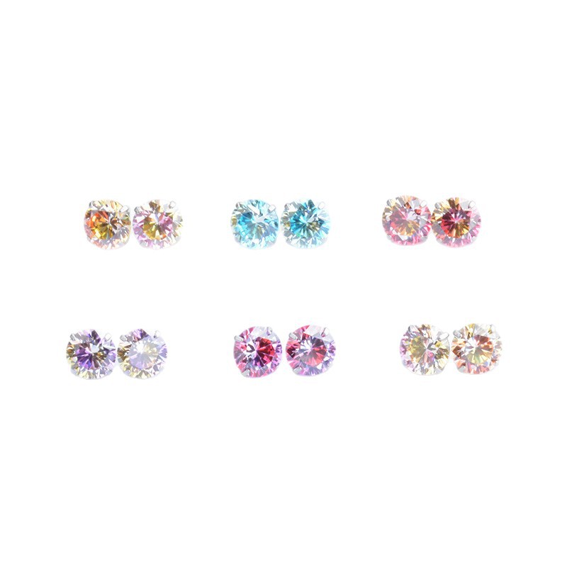 インターネット有名人人気のグラデーションカラー丸底爪 F136 チタン 5A ジルコン雌ねじイヤリングへそネイルピアスジュエリーアクセサリー