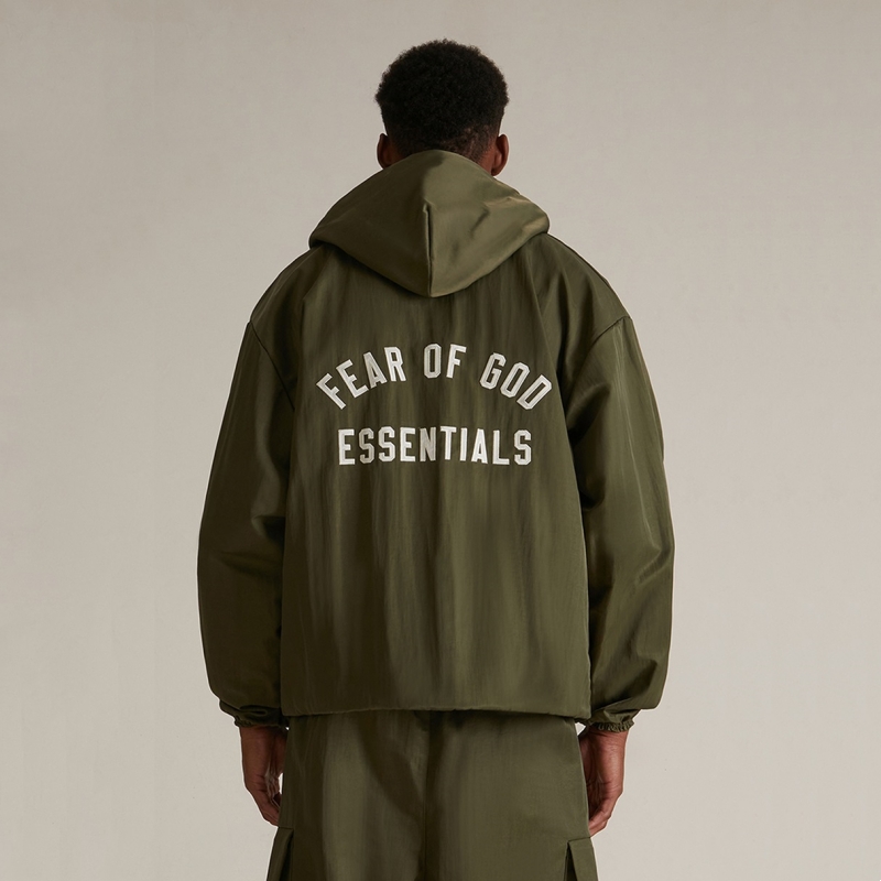 ESSENTIALS HHH FALL24 패치 자수 레터링 아메리칸 트렌디 브랜드 FOG 가을 겨울 후드 재킷 남성용