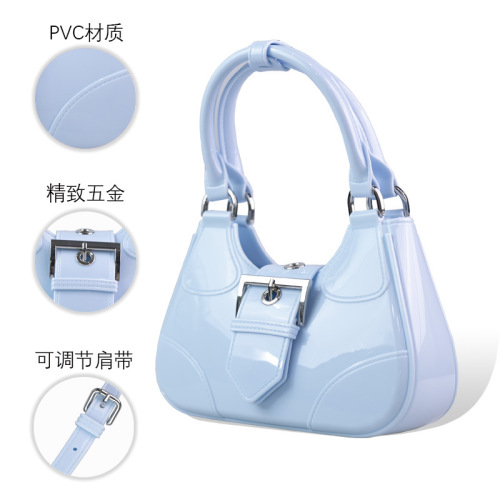 Bohao jelly bag  new cross-border foreign trade crossbody bag women's armpit women's shoulder bag small square bag 23011
