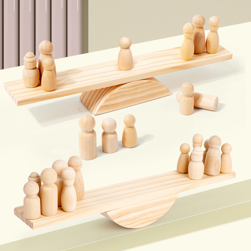 Arco Iris villano equilibrio bloques de construcción jardín de infantes para niños bloques de construcción de arco iris de madera ensamblados jengle DIY jugando herramientas de madera