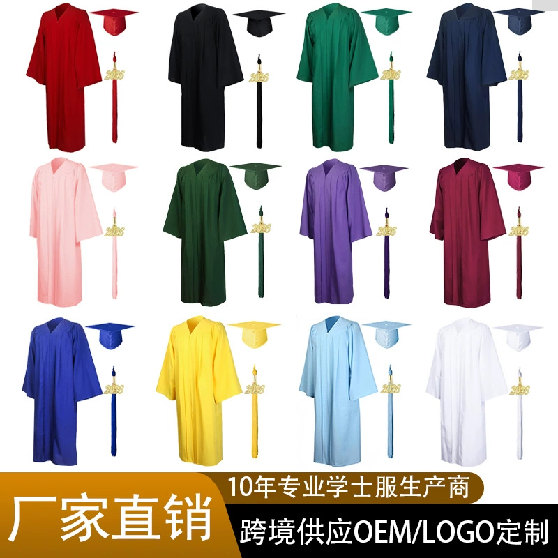 Новый комплект академической одежды для выпускников 2026 года: платье-накидка в американском стиле для выпускников колледжей и университетов, академический халат