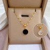 Double-sided sophisticated brand necklace stainless steel, chain for key bag , accessories, internet celebrity