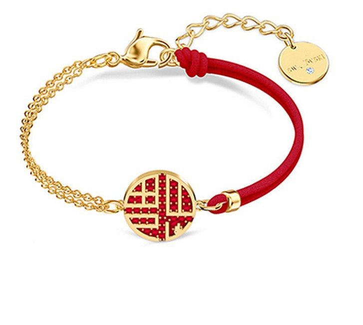 Bracelet Weaving Shi Jiafu to New Year's Fortune Red Rope Bracelet Valentine's Day Gift for Girlfriend Gold Plating