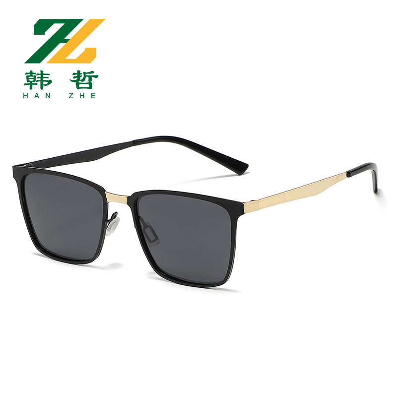 New Men's Color Changing Polarized Metal Box Sunglasses Night Vision Driving Sunglasses Riding Glasses Sunglasses