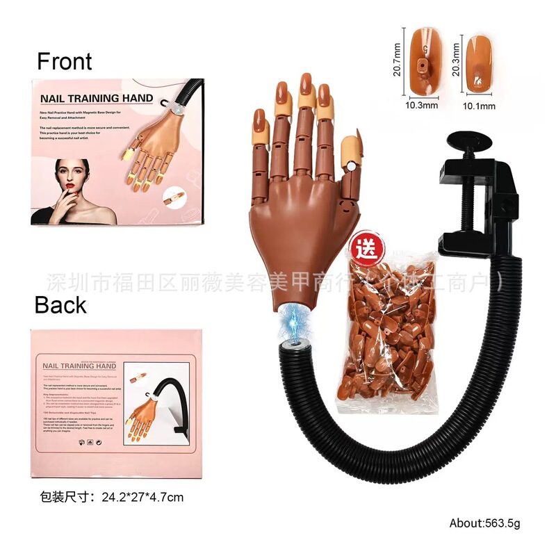 Cross-Border Nail Art Magnetic Suction Mechanical Hand Practice Model Hand Joint Mobile Phone Robot Hand Nail Art Display Hand with Fake Nails