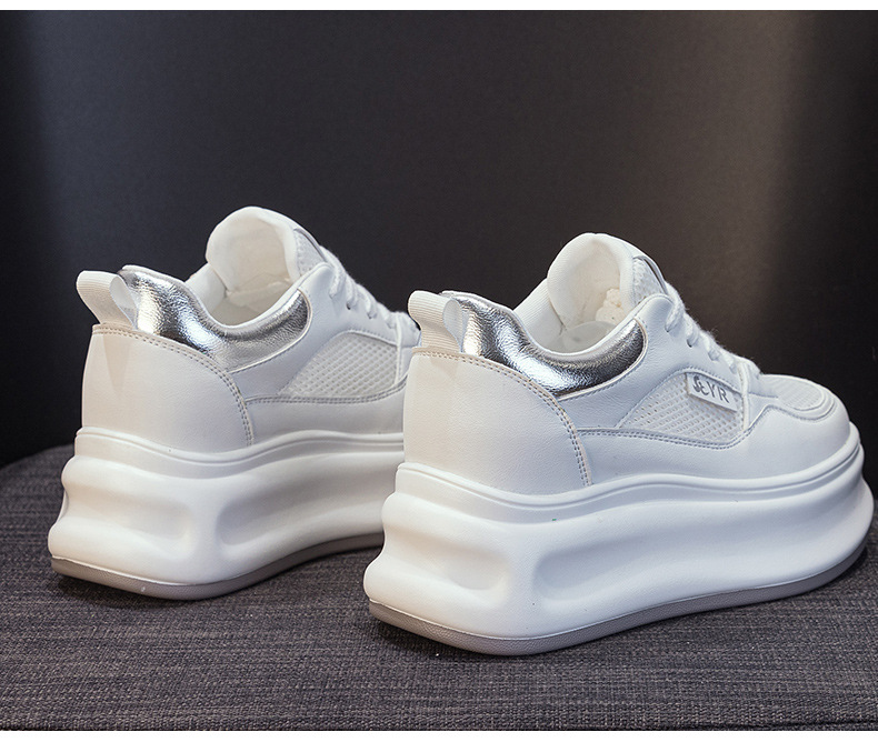 Giày sneaker nữ đế dày da PU trắng phong cách thể thao — Bạc 5056, Vàng 5056 chi tiết 14