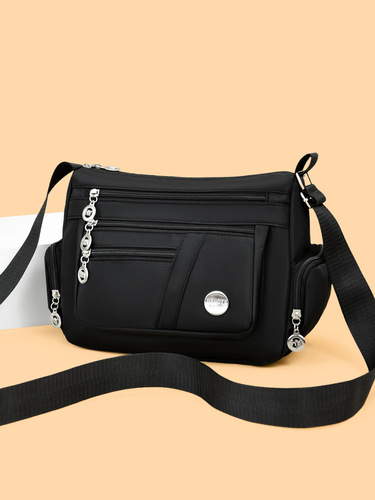 Large-capacity cross-body bag for women, multi-pocket waterproof nylon bag for middle-aged and elderly mothers, single-shoulder commuting bag, student bag
