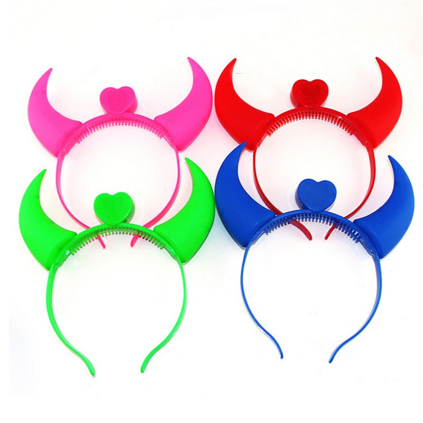 Cuerno luminoso al por mayor niños puesto de juguete concierto apoyos flash diadema LED Luz de cuerno luminoso