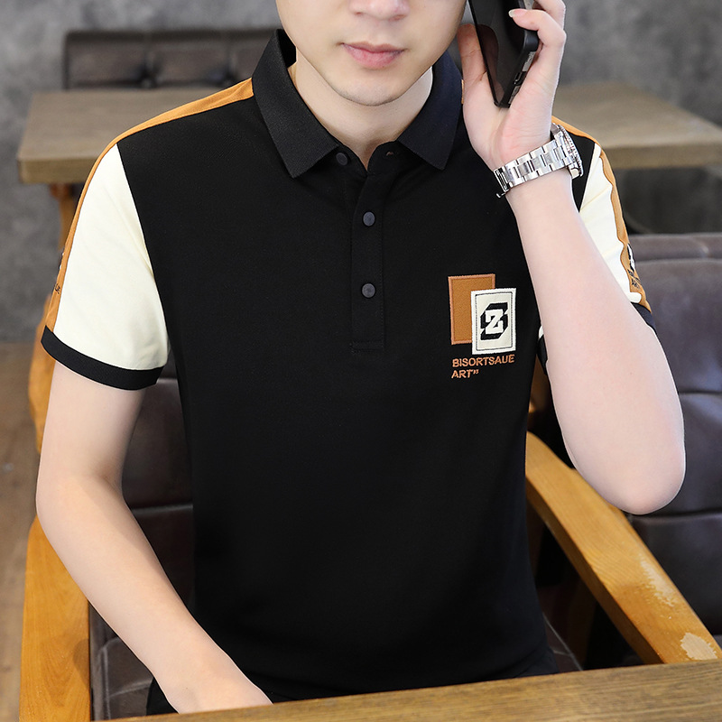 Ángulo 7721-Verano nuevo estilo casual camisa polo de manga corta moda para hombres camiseta de manga corta cuello de camisa para hombres